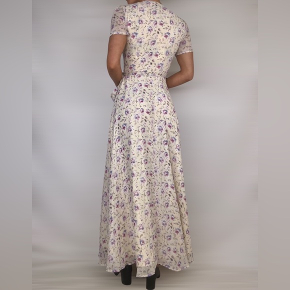 NWT JessaKae Floral Wrap Short Sleeve Maxi Dress Size XS - Picture 6 of 11